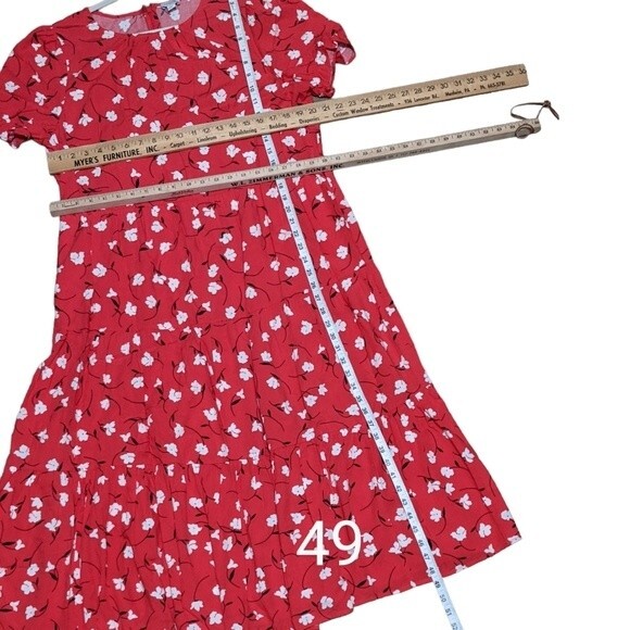 J. Crew Factory Floral puff-sleeve tiered midi dress size BF865 size XL - Picture 4 of 11